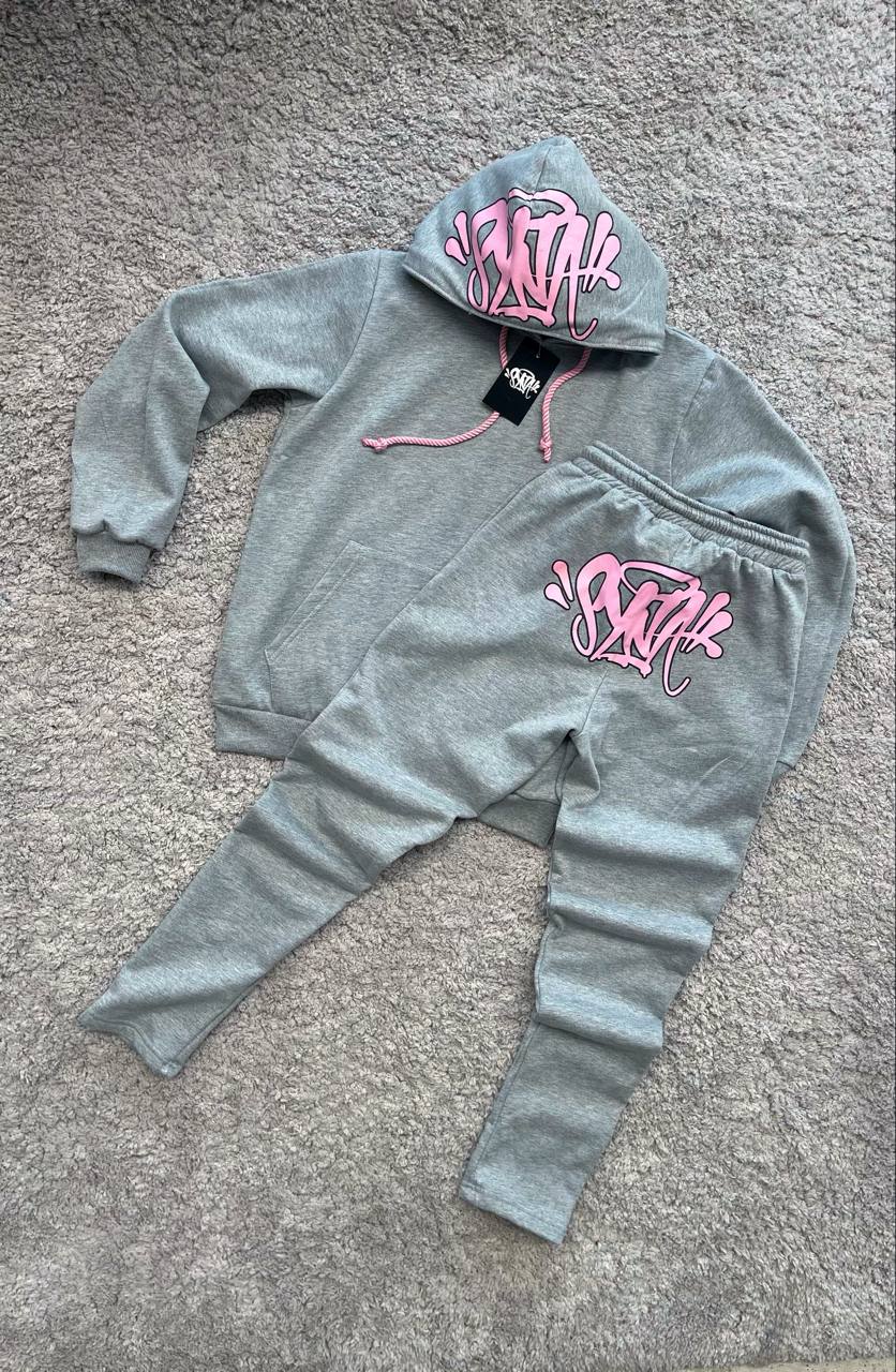 Syna conjunto gris y rosa