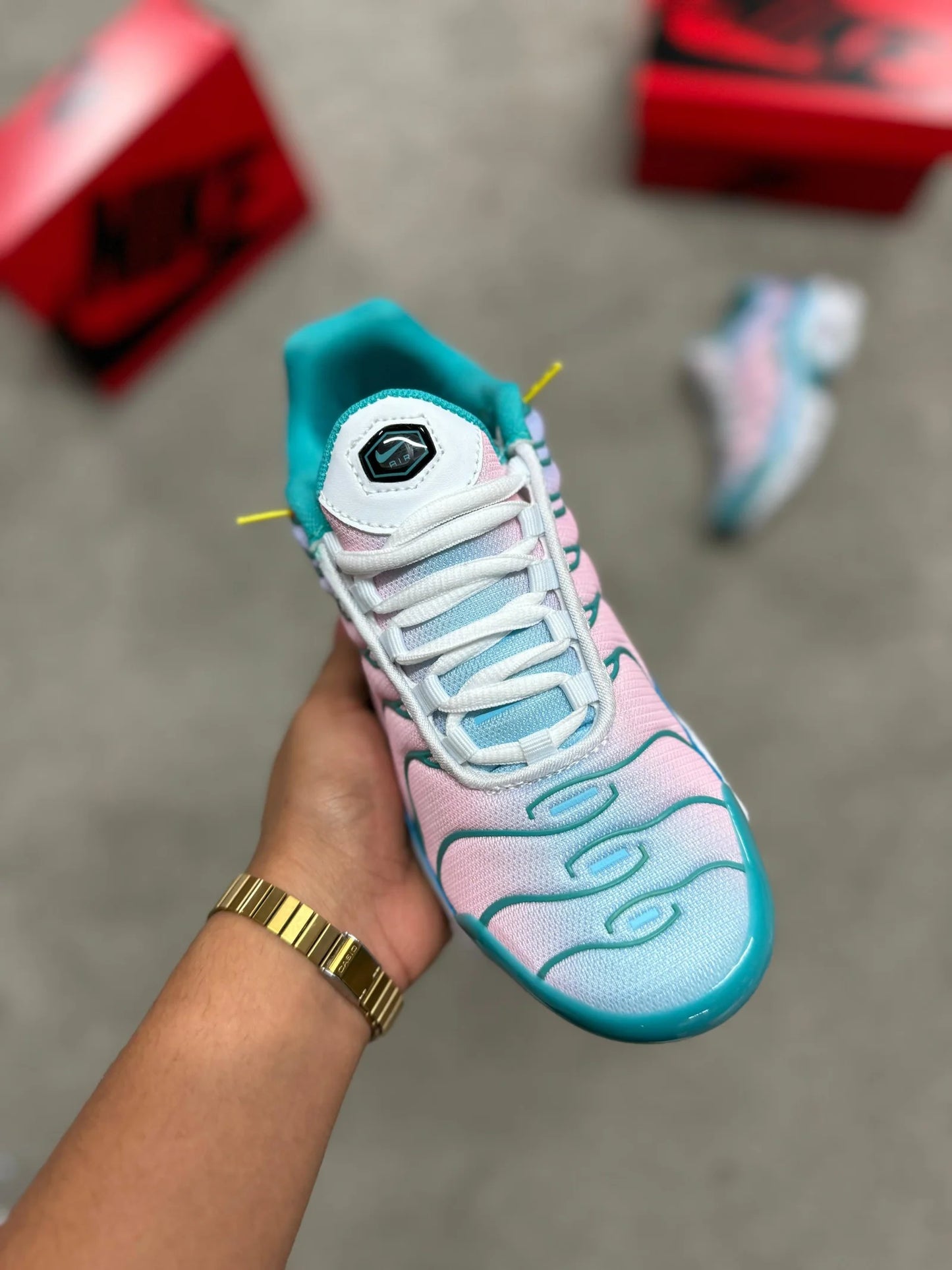 Nike TN verde y rosa